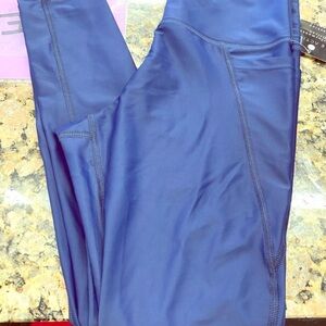 Vie Active Navy Blue High Rise Leggings NWT Size M 28” Inseam